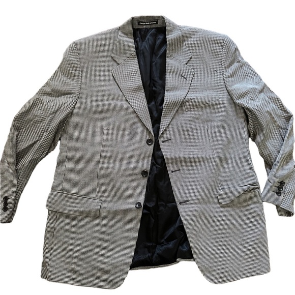 Grey, black and white blazer with buttons and shoulder pads ponti - Picture 1 of 5